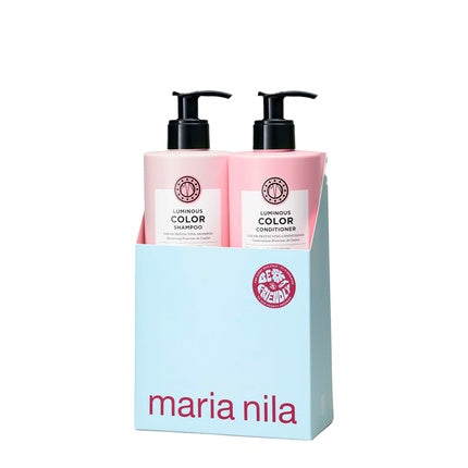 Set îngrijire păr Maria Nila Duo Bundle Luminous Colour, 2 bucăți, ambalaj roz și albastru