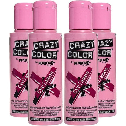 Vopsea de păr, Crazy Color, Cyclamen, 100ml, set 4 buc
