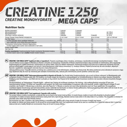 Olimp Creatine 1250 Mega Caps, 120 capsule