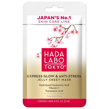 Mască facială Hada Labo Tokyo Express Glow & Anti-Stress Jelly Sheet Mask