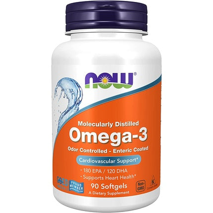 Supliment alimentar Omega-3, Now Foods, Molec-Distilled Softgels, 90 capsule