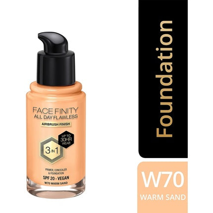 Fond de ten Max Factor Facefinity All Day Flawless, 70 Warm Sand, 30ml
