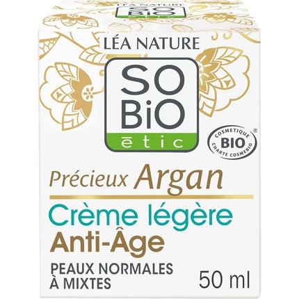Cremă de zi Anti-Aging, So'bio Etic, Précieux Argan, 50ml, Piele Normală-Mixtă