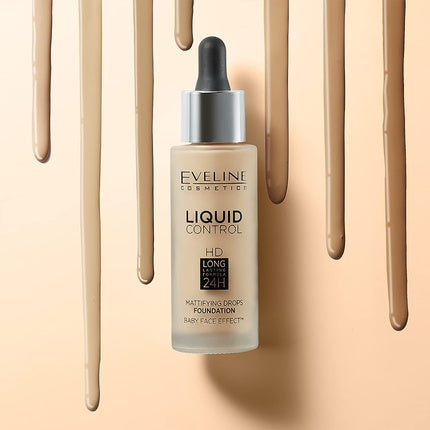 Primer față, Eveline, Liquid Control HD, 32 ml, bej deschis