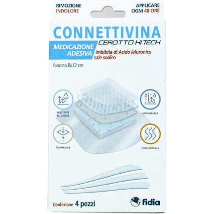 Cerotto, Fidia Farmaceutici, Connettivina Hitech, transparent, 8x12 cm, 4 buc