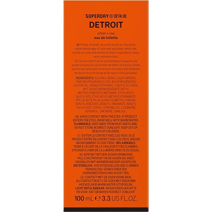 Eau de Toilette Superdry Detroit, 100 ml, sticlă transparentă, dop negru