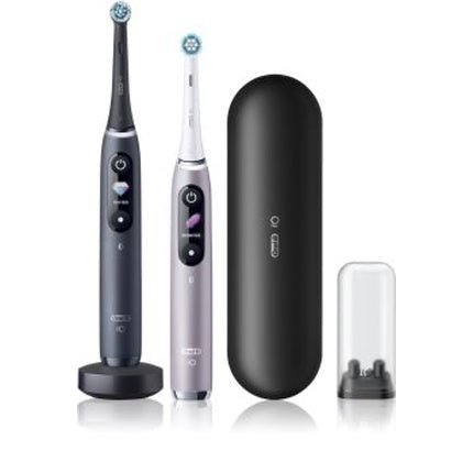 Periuță de dinți electrică Oral-B iO 9 Duo, Black Onyx și Rose Quartz, set dual