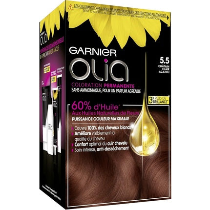 Vopsea de păr Garnier Olia, Chestnut, fără amoniac, 270 g