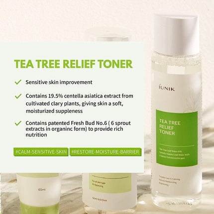 Iunik Tea Tree Relief Toner - Toner Facial Vegan pentru Pielea Predispusă la Acnee