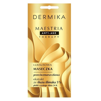 Mască facială Dermika Maestria Antiage Therapy Luxury, extract de mucus de melc 5%, cutie aurie