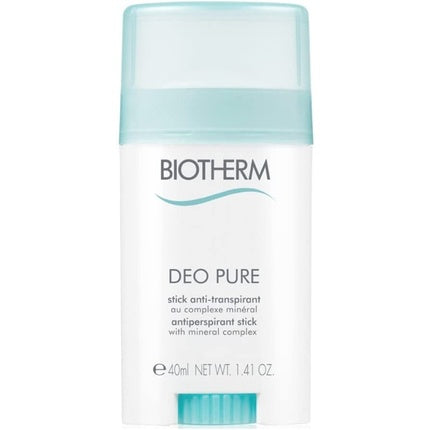 Deodorant Stick Biotherm Deo Pure, anti-transpirant, complex mineral, alb și albastru