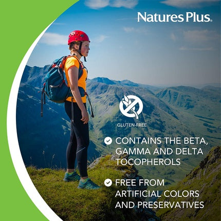 Nature's Plus Vitamin E Mixed Tocopherols 400 IU Softgel, 60 capsule
