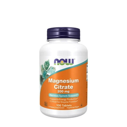 Supliment alimentar Now Foods Magnesium Citrate 200mg 100 Tablete
