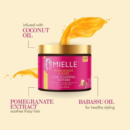 Custard păr Mielle Organics, rodie, miere, 340g