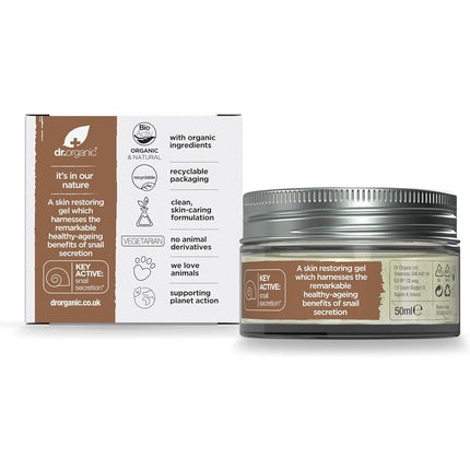 Gel Față, Dr Organic, Snail, Normal-Uscată