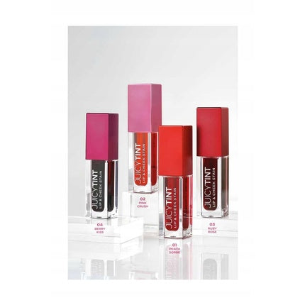 Golden Rose Juicy Tint Lip & Cheek Stain Color Gradient, 01 Peach