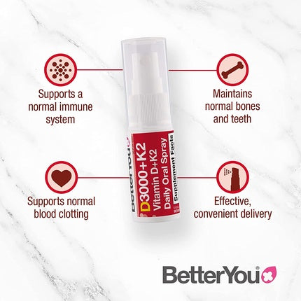 Spray oral cu vitamine, BetterYou, D3000+K2, 12 ml