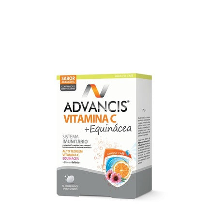 Tablete efervescente Advancis, Vitamina C + Echinaceea, gust natural de portocală