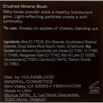 Youngblood Crushed Mineral Blush Plumberry, 3g, roz intens, ambalaj compact rotund