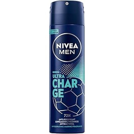 Nivea Men Ultra Charge Deodorant Spray 150ml, Marine Blue
