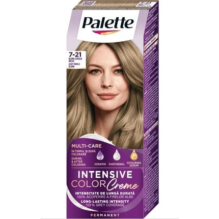Vopsea de păr, Palette, Intensive Color Creme 7-21, Blondă Argintie Mediu, 50ml/80ml