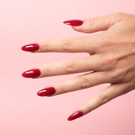 Lac de unghii Semilac UV Gel Polish 609 Snow Berries, roșu cu sclipici, 7ml