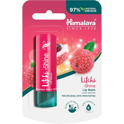 Balsam de buze Himalaya Litchi Shine pentru strălucire și buze moi cu vitamina E