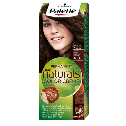 Vopsea de Păr Permanentă Palette Naturals Color Creme 700 4-0 Cărămiziu Mediu, 165g