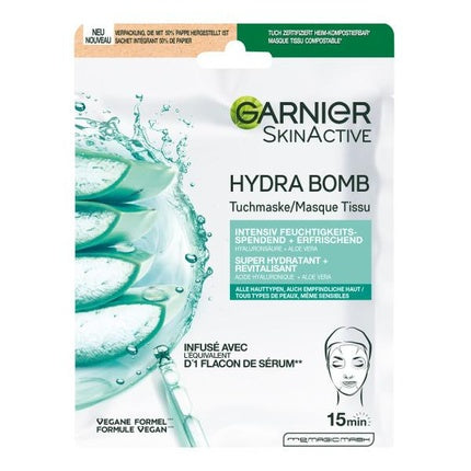 Masca de față Garnier Hydra Bomb cu Aloe Vera pentru hidratare intensă
