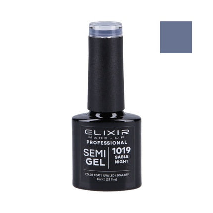 Lac de unghii Elixir, semi-gel, albastru 1019, 8ml