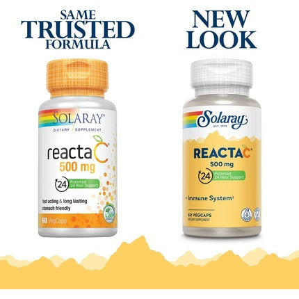 Supliment Vitamină C, Solaray, Reacta-C & Bioflavonoids Veg Cap, 500 mg, 60 buc