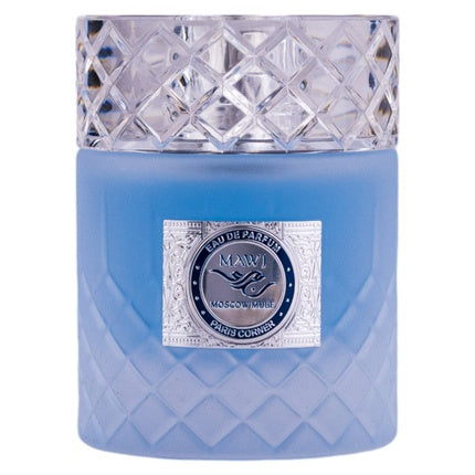 Paris Corner Mawj Moscow Mule Eau De Parfum, 100ml, sticlă albastră cu capac cristalin
