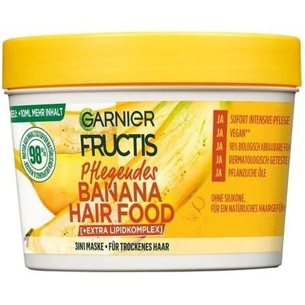 Mască de păr Garnier Fructis Banana Hair Food pentru păr uscat, 400 ml