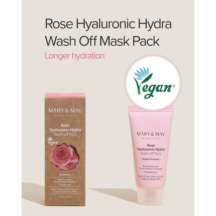 Masca pentru față cu spălare Mary & May Rose Hyaluronic Hydra Wash Off Pack, 30g