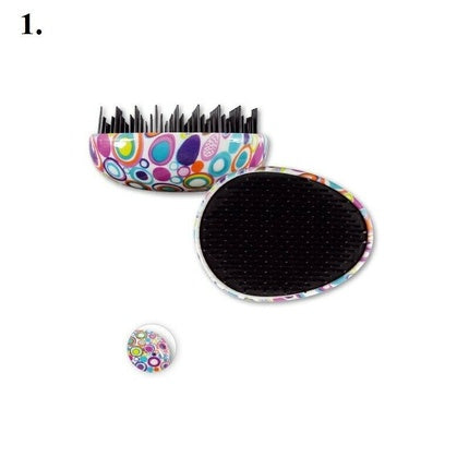 Perie pentru păr Top Choice, model mixt, negru cu accente roz