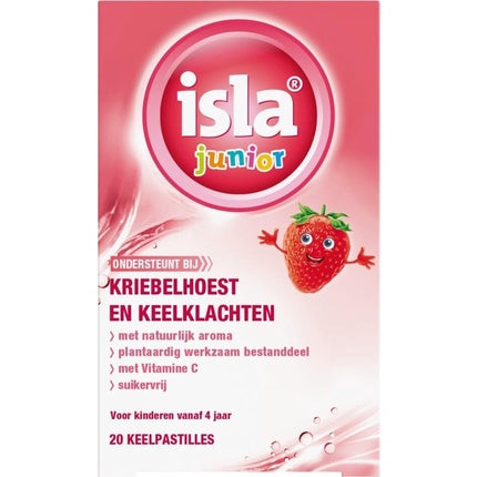 Pastile gât Isla Junior, aromă căpșuni