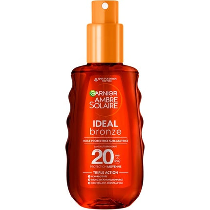 Ulei Bronzant Garnier Ambre Solaire Ideal Bronze, Protecție SPF 20, Sticlă cu dozator spray, 200 g