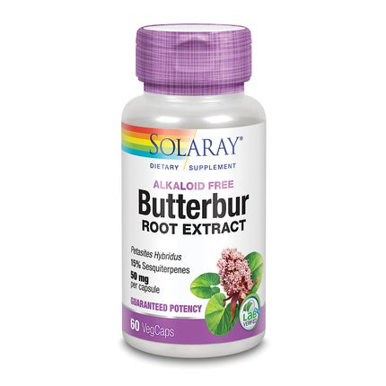 Supliment alimentar Solaray, extract din rădăcină de Butterbur 50mg, 60 capsule vegetale