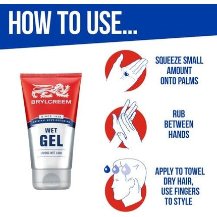 Gel de Par Brylcreem Wet Look, 150ml, Argintiu