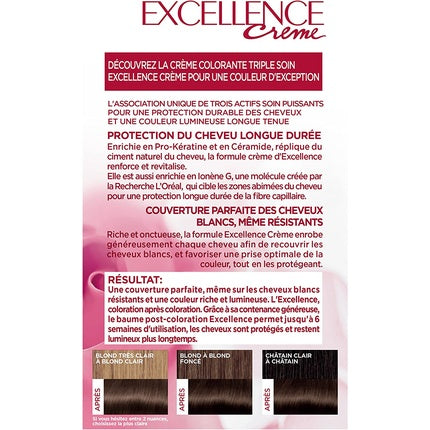 Vopsea de păr L'Oréal Paris Excellence Crème Chestnut 5.00, 1 cutie