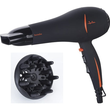 Uscător de păr, Jata SC56B, 2000W, negru cu detalii portocalii