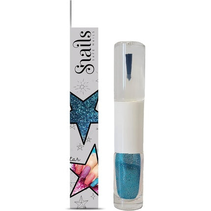 Lac de unghii Snails, 2-in-1, albastru, glitter