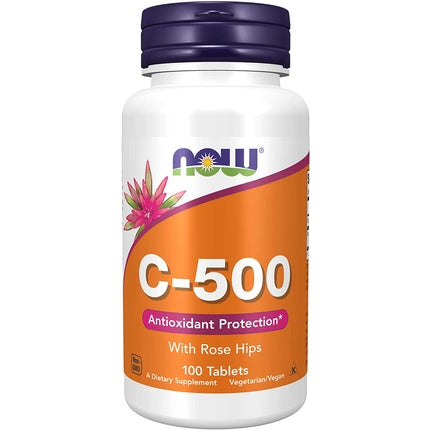 Supliment alimentar, Now Foods, C-500 cu Trandafir Sălbatic, 100 tablete
