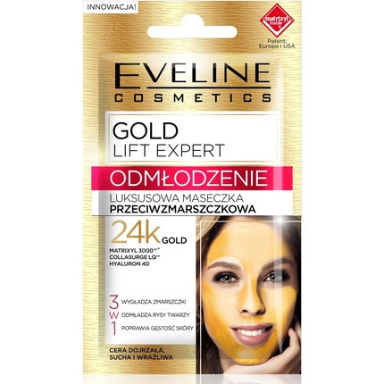 Masca antirid, Eveline Cosmetics, Gold Lift Expert, 7ml