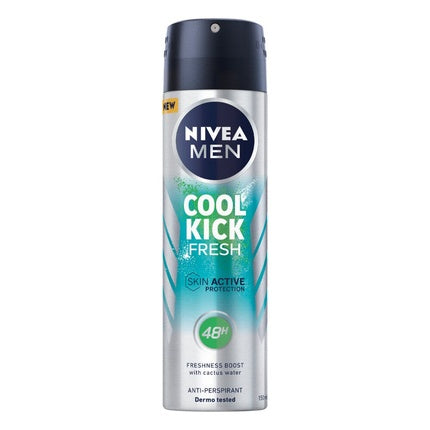 Nivea Men Cool Kick Fresh Antiperspirant Spray, Argintiu, 150 ml