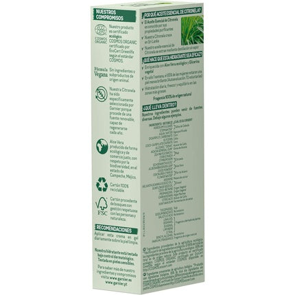 Crema hidratanta BIO ECOCERT, Garnier, Lemongrass, 50ml