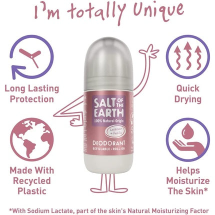 Deodorant roll-on, Salt Of The Earth, lavandă și vanilie