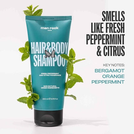 Șampon, Men Rock, Hair and Body, 200ml, verde