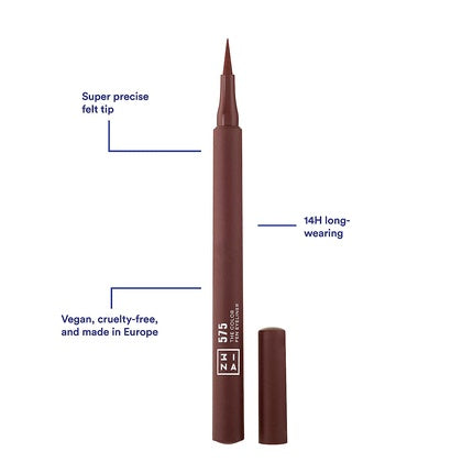 Eyeliner Set 3ina fine tip, negru, maro, albastru, verde