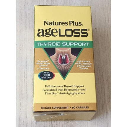 Supliment tiroidă, Natures Plus, AgeLoss, 60 capsule, galben